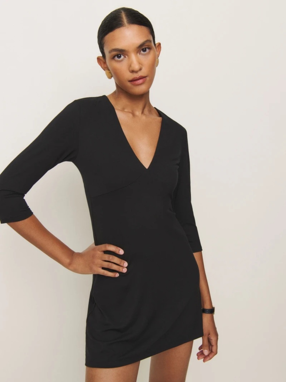 Reformation Merritt Knit Dress in Black Size Medium